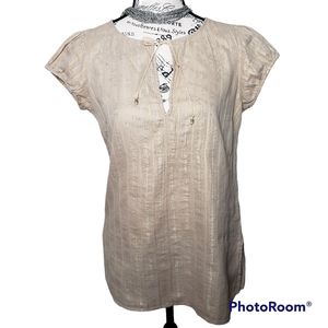 Calvin Klein Tan Short Sleeve Blouse Size S